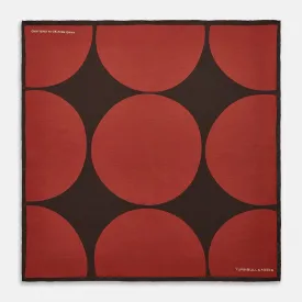 DR. NO Red and Black Multi Spots Silk Pocket Square