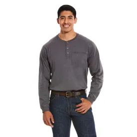 10027889 Flame Resistant Air Henley in Heather Gray