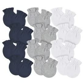 12-Pack Baby Neutral Navy, Gray, & White No Scratch Mittens