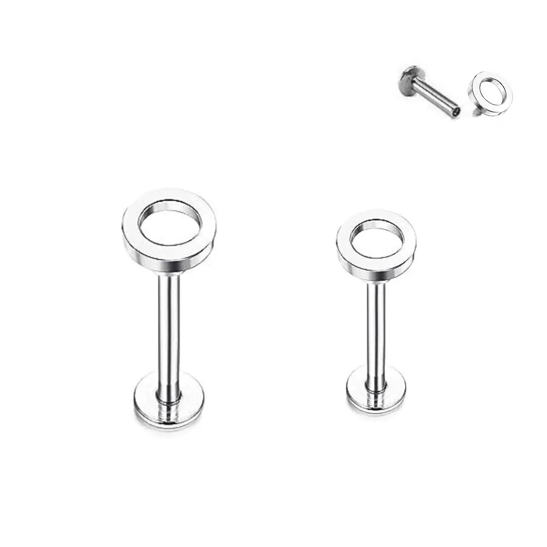 16G Steel Open Circle Internally Threaded Tragus Labret