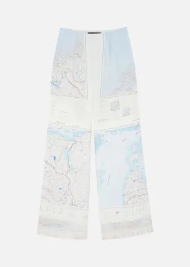 1950s SILK MAP TROUSERS AERONAUTICAL MAPS