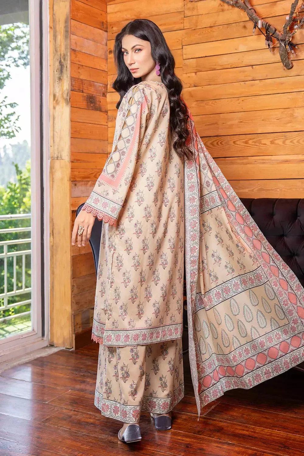 3PC Printed Unstitched Lawn Suit KLA-2757