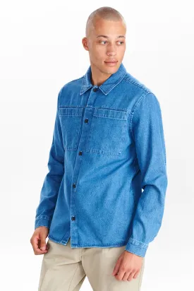 AKHERBERT DENIM OVERSHIRT - Medium Blue Denim