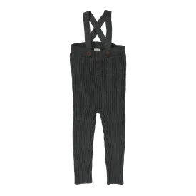 ANALOGIE GREY RIBBED KNIT OVERALLS