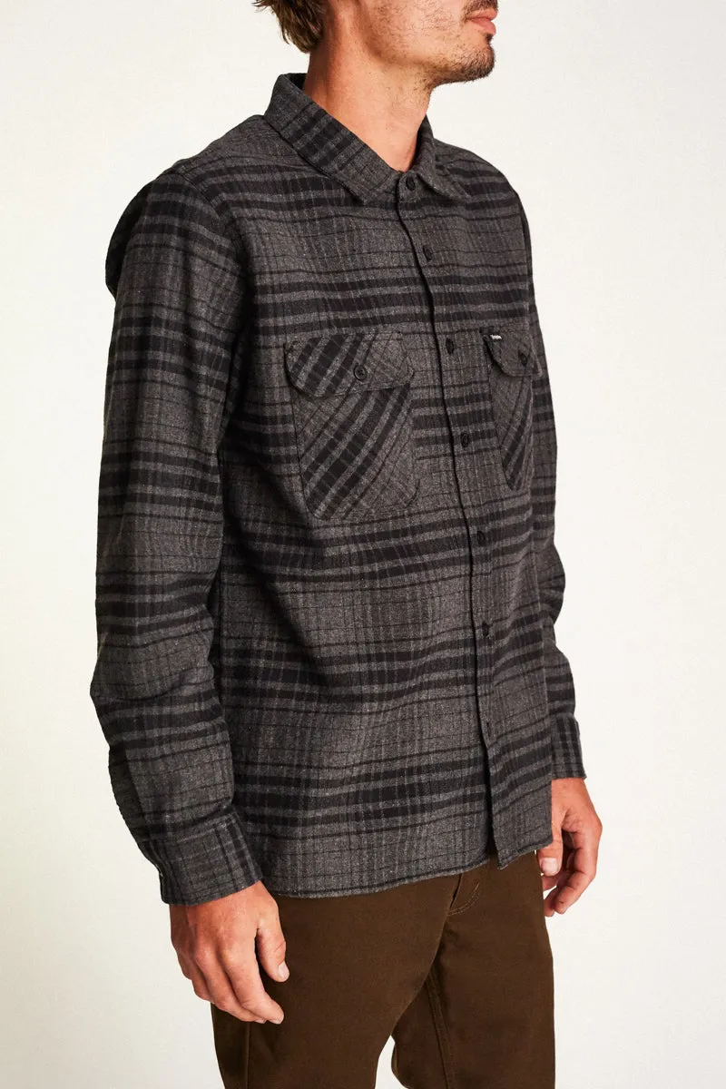 Archie L/S Flannel - Black/Heather Charcoal