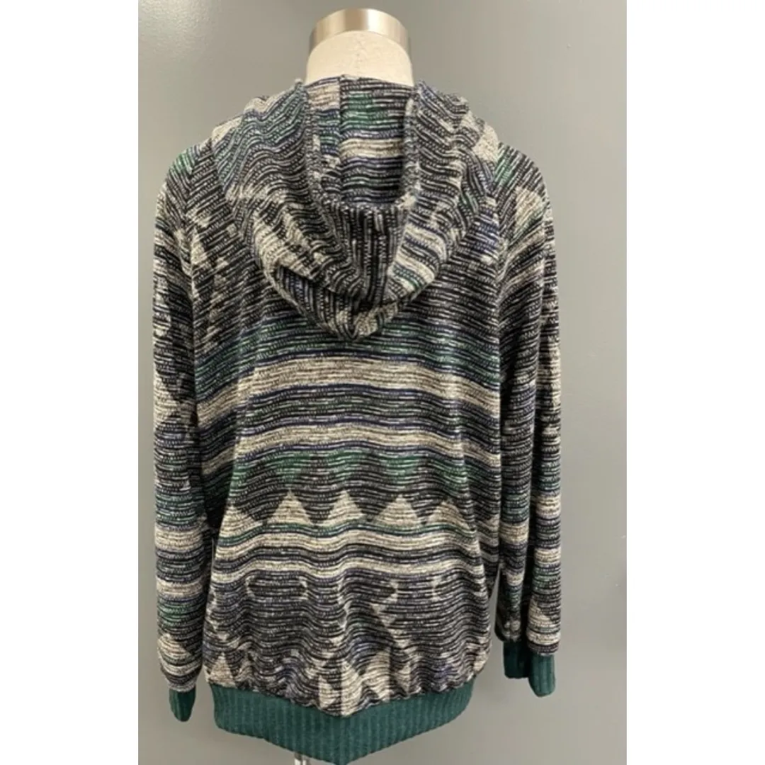 Aztec Printed Hoodie Top