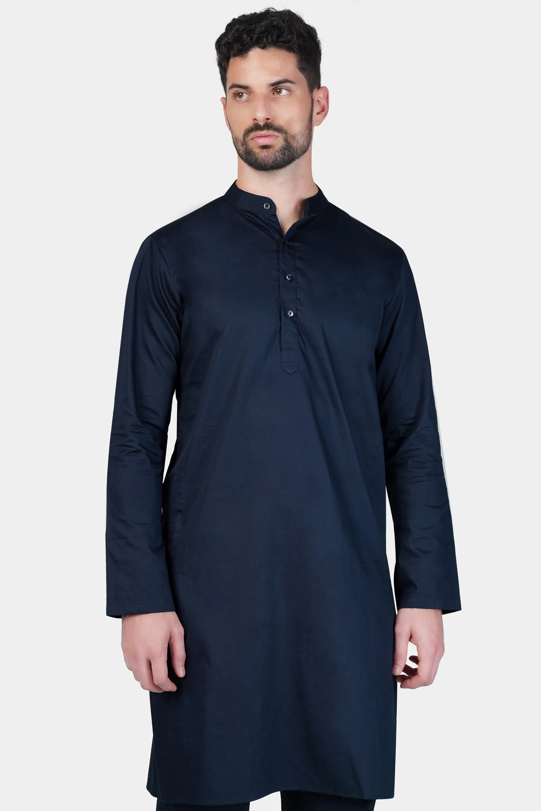 Baltic Sea Blue Subtle Sheen Super Soft Premium Cotton Kurta