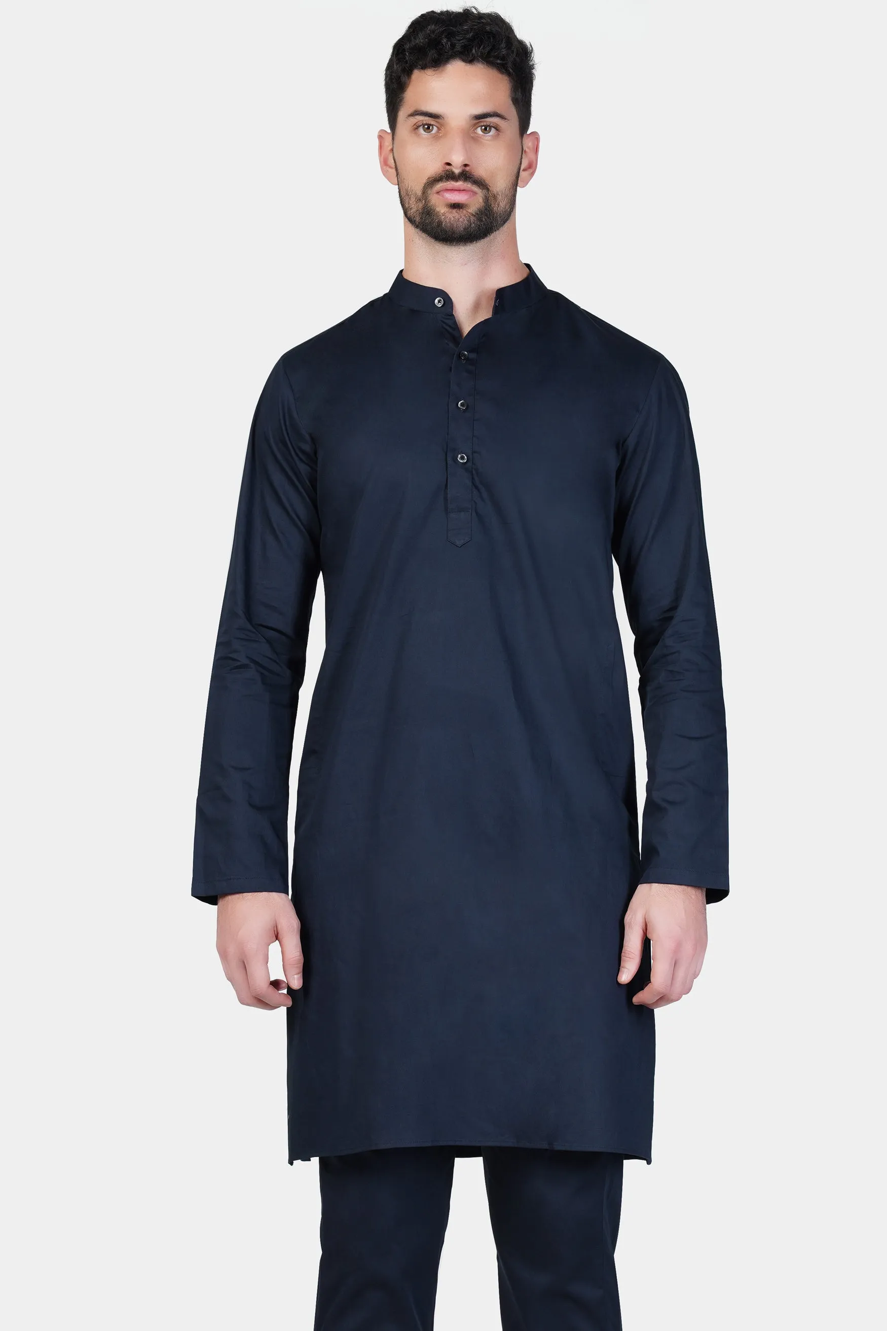 Baltic Sea Blue Subtle Sheen Super Soft Premium Cotton Kurta