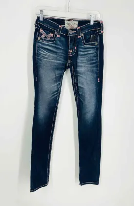 Big Star Size 26=2 Dk Denim/Pink Stitched Denim Premium Denim Jeans