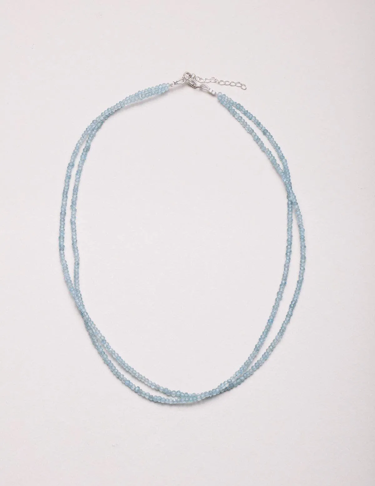 Blue Apatite Double Strand Bead Necklace