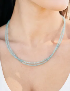 Blue Apatite Double Strand Bead Necklace