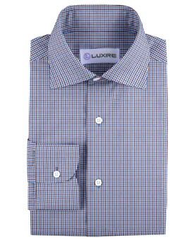 Blue Brown White Gingham Checks