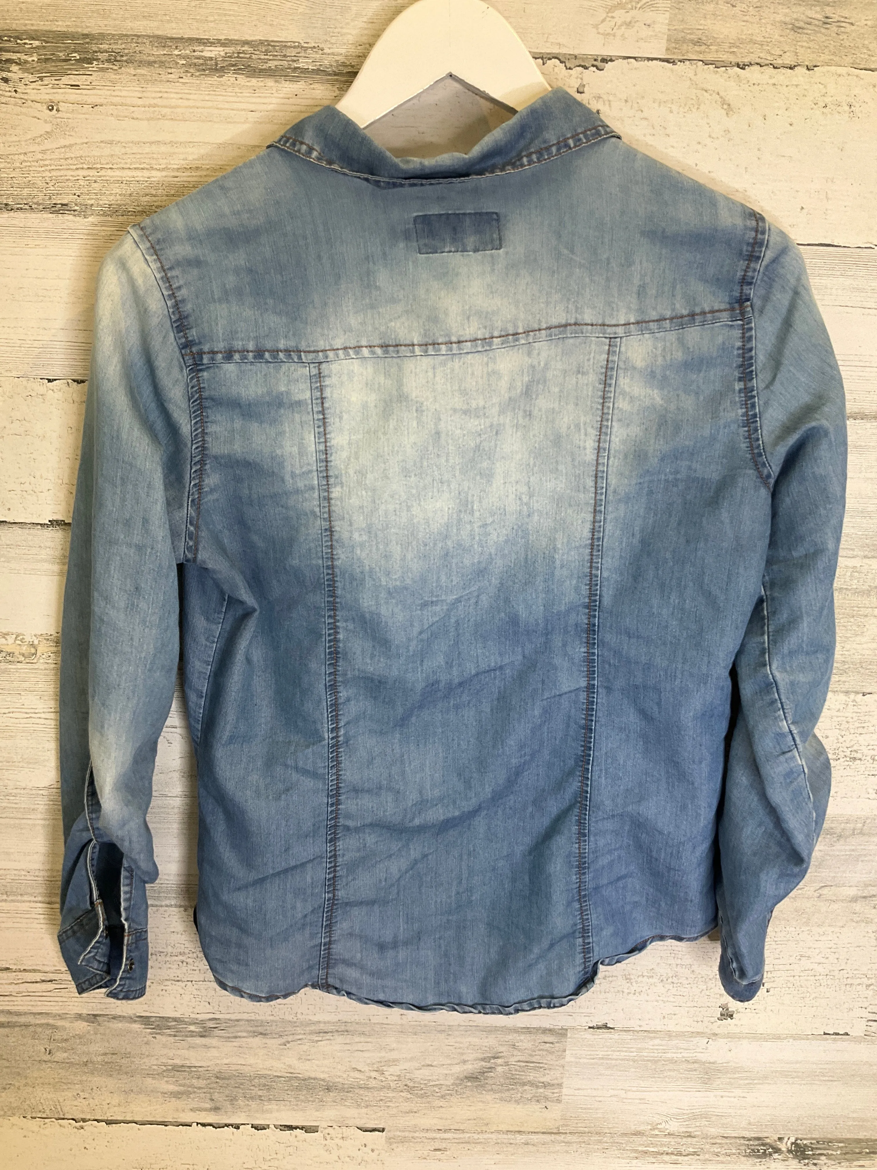 Blue Denim Top Long Sleeve Ci Sono, Size S