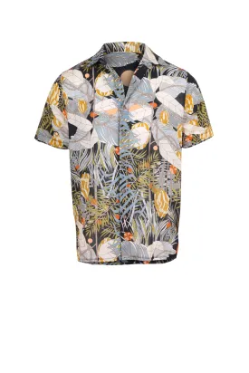 Blue Mountains Hawaiian Shirt Black