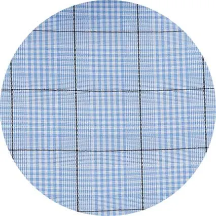 Blue Navy Prince Of Wales Check Classic Fit Formal Shirt - Single Cuff