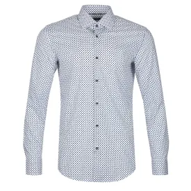 BOSS H Hank Kent C1 214 Shirt in White & Navy