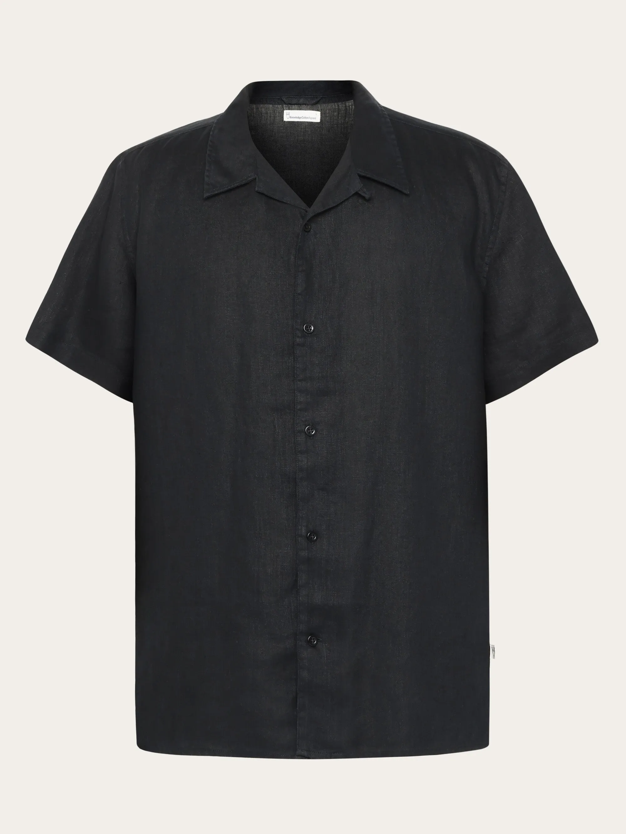 Box fit short sleeved linen shirt - Black Jet