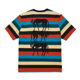 by Parra Stacked Pets on Stripes T-Shirt 'Multi'