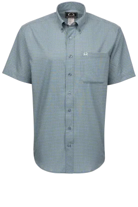 Cinch Arena Flex Button-Front Shirt - Dotted Blue