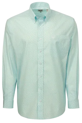 Cinch Floral Button-Front Shirt - Light Blue