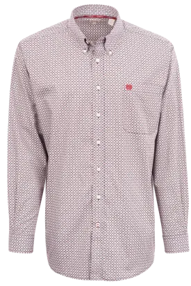 Cinch Mini Block Button-Front Shirt - Red