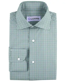 Classic Green Tattersall Checks On White