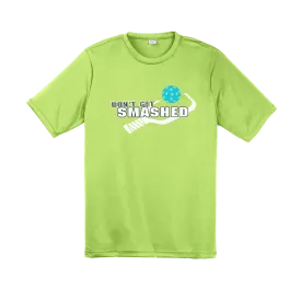 Don't Get Smashed With Pickleballs (Cyan Orange Pink) Customizable | Men's Short Sleeve Pickleball Shirt | 100% Polyester