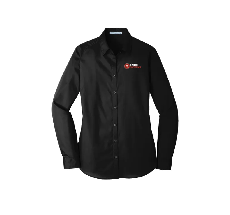 Earth Systems - Ladies Long Sleeve Poplin Shirt