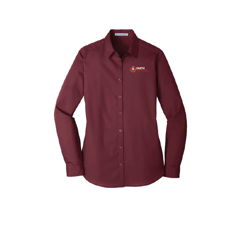 Earth Systems - Ladies Long Sleeve Poplin Shirt