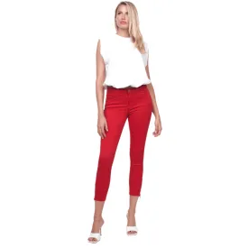 Etienne Marcel Red Signature Skinny Crop Denim Pant in Red