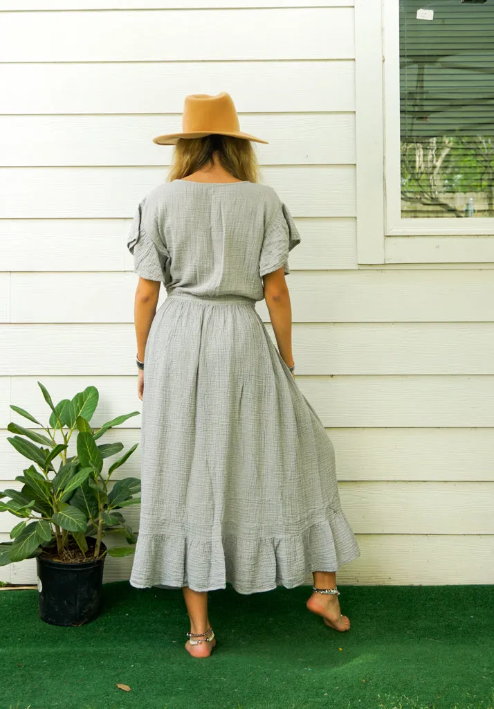 Gray Double Gauze Cotton Dress