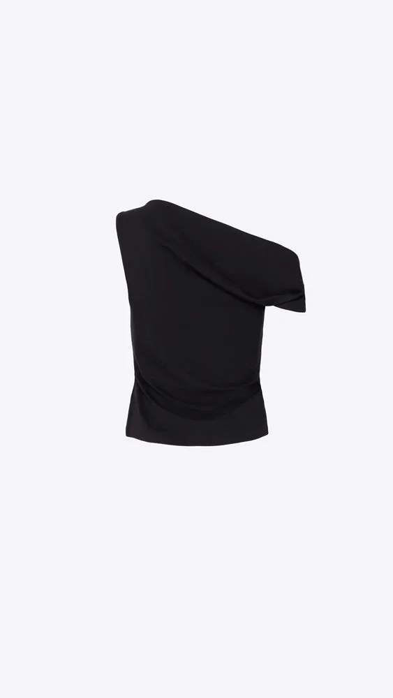 Irina One Shoulder Top - Black