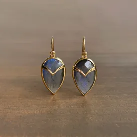 Labradorite Owl Earrings