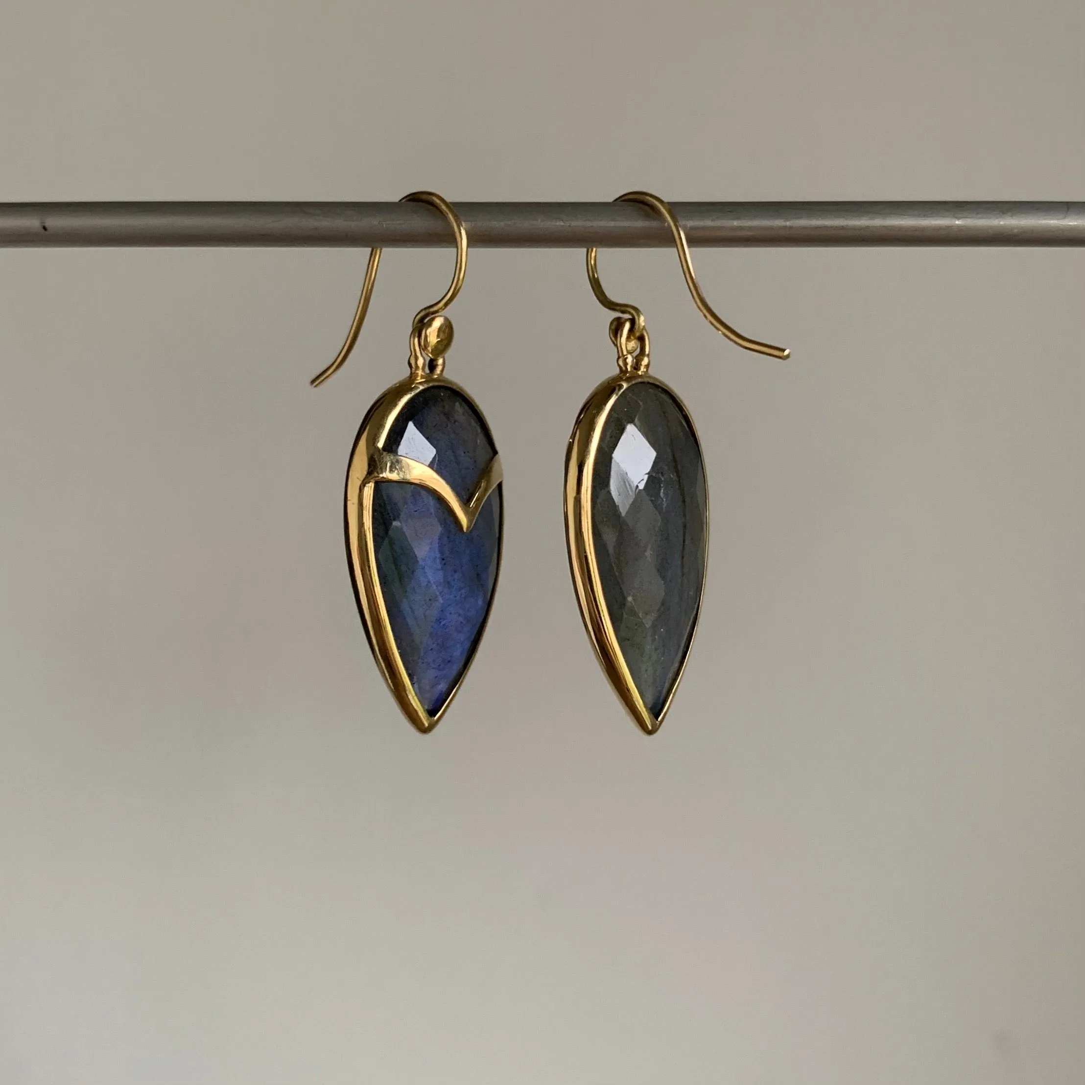 Labradorite Owl Earrings