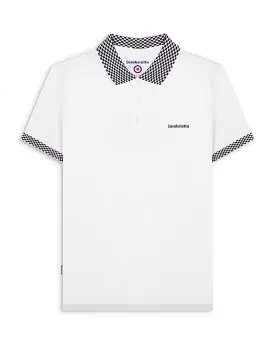 Lambretta Men's SS1029 Two Tone Polo Shirt White