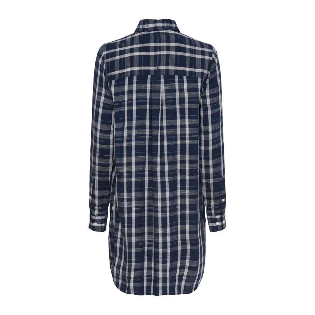 Linda Shirt Dress - SR Navy/Pearl