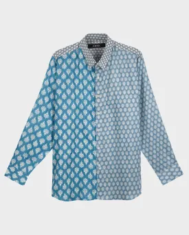 LUO II SHIRT IN BLUE, FADED BLUE AND GREY