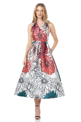 Printed T-Length Dress