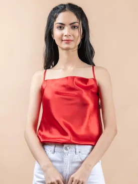 Red cowl neck cami top