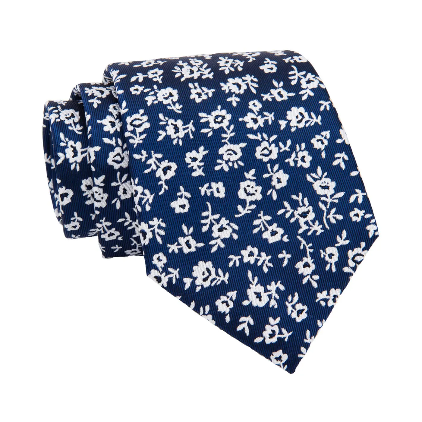 Roxbury Floral Silk Tie, Blue / Silver