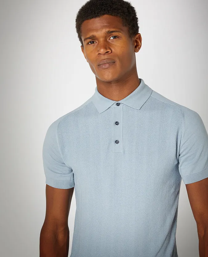 Slim Fit Knitted Cotton Polo Shirt