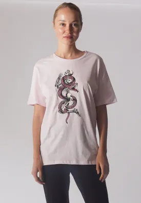 SNAKE SKELETON T-SHIRT SOFT PINK