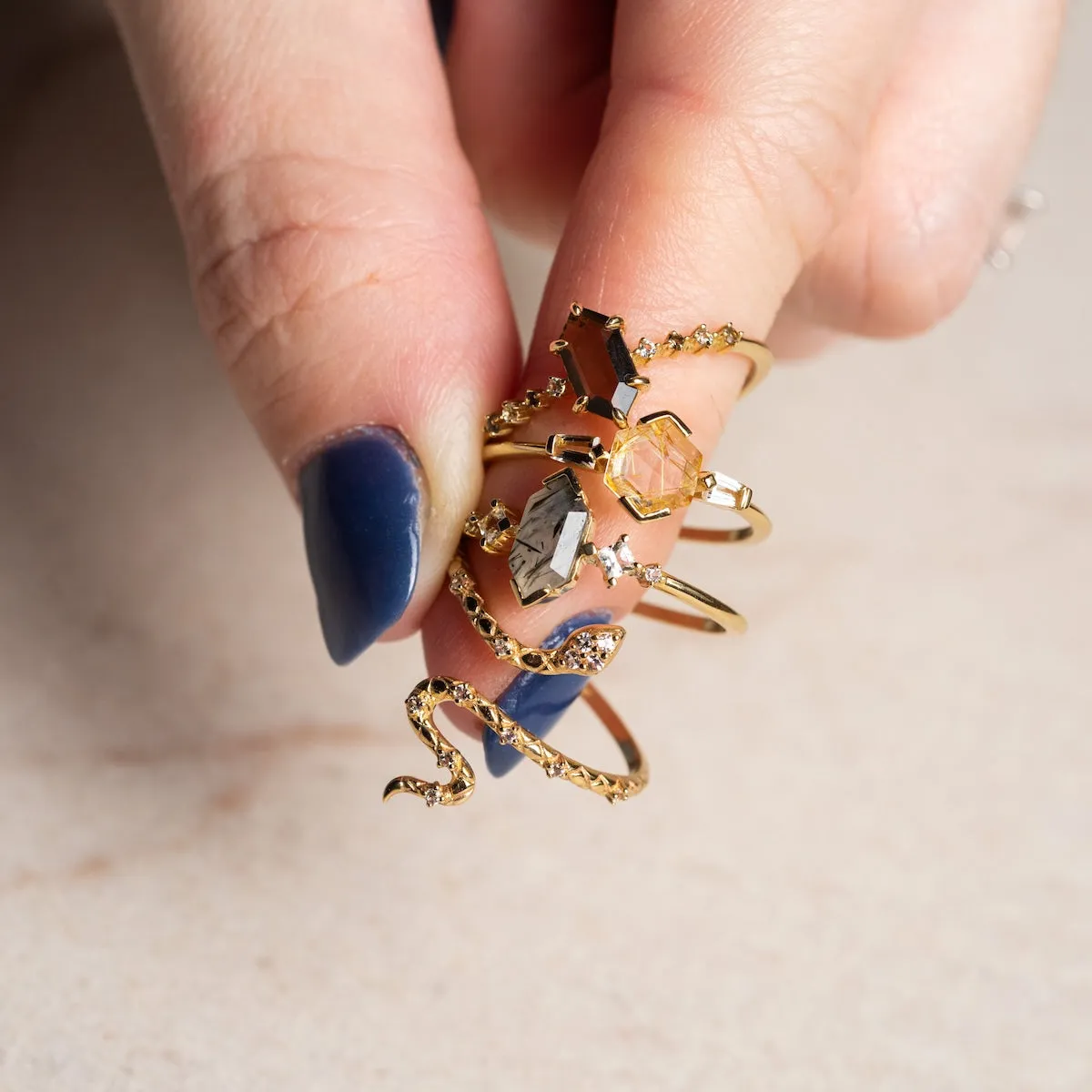 Solid Gold Wrapped Snake Ring for Wisdom