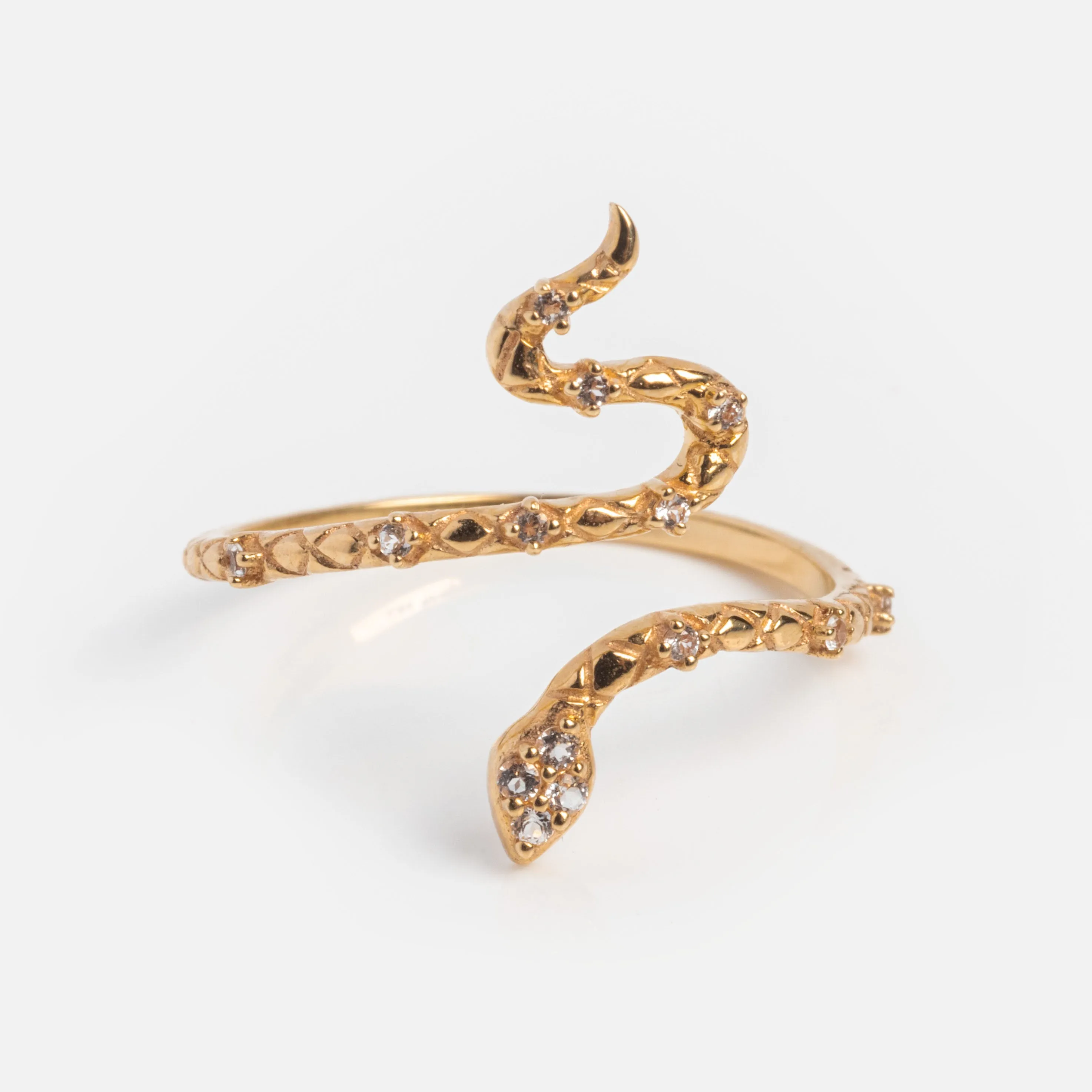 Solid Gold Wrapped Snake Ring for Wisdom