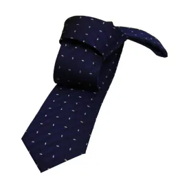 Trumbull Abstract Skinny Silk Tie, Navy / Silver