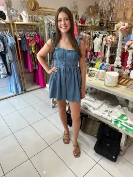 Washed Denim Romper