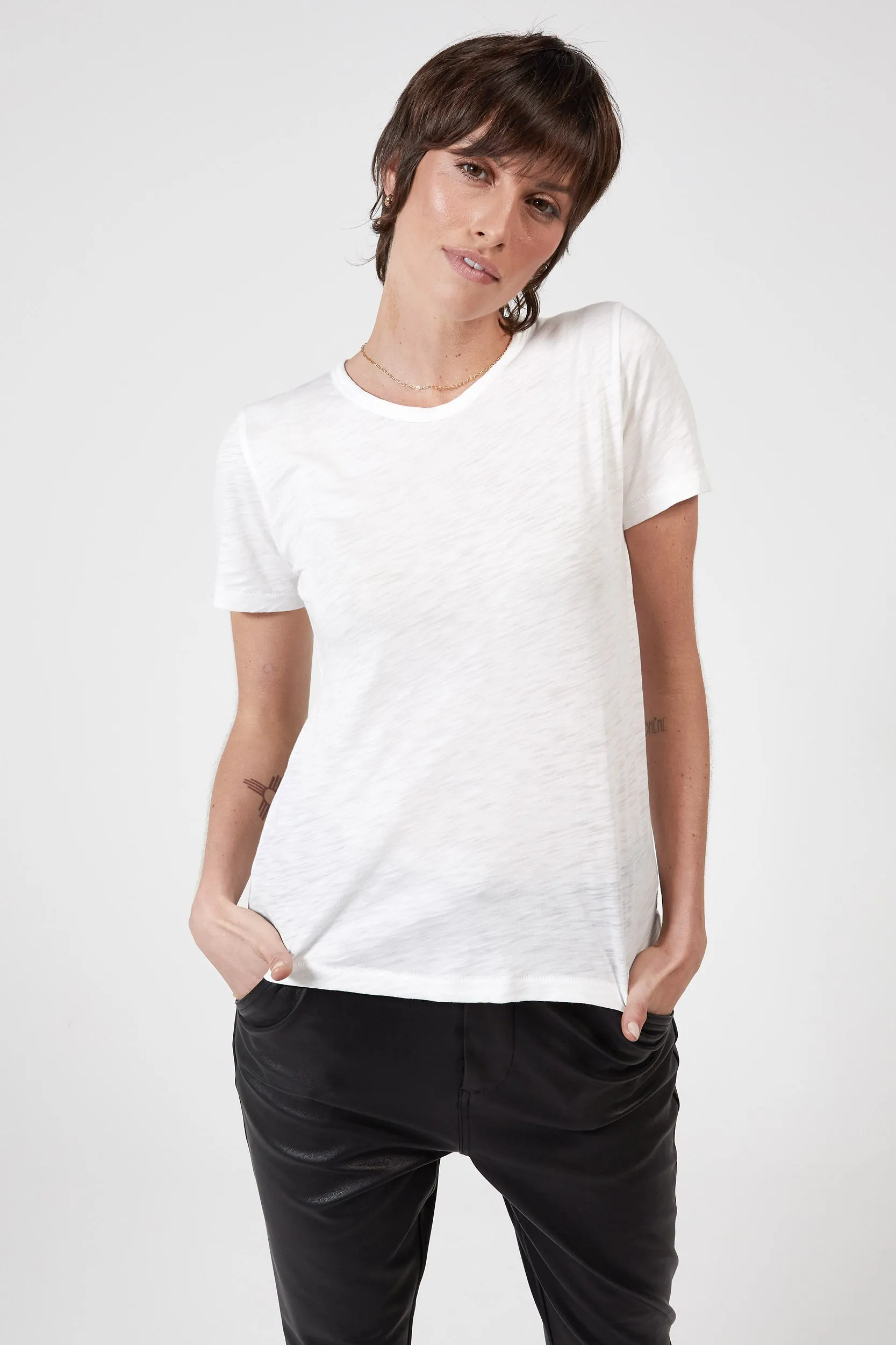 ZEPHYR SLUB TEE - WHITE