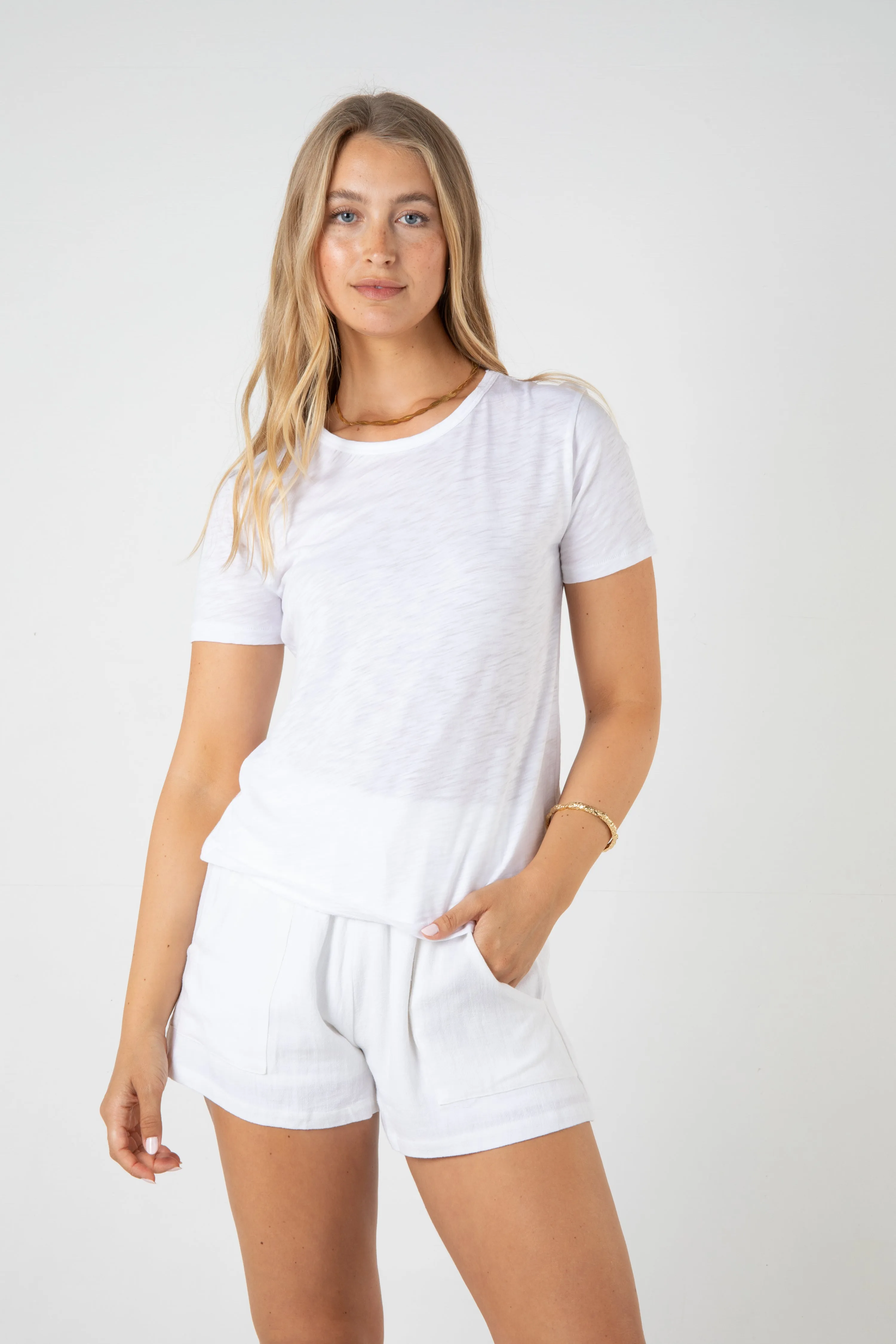 ZEPHYR SLUB TEE - WHITE